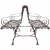Casa Padrino Jugendstil Schmiedeeisen Gartenbank Braun 150 cm - Doppelseitige Sitzbank