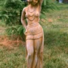 Casa Padrino Jugendstil Skulptur Tänzerin Antik Stil 21 x H 75 cm Antikstil Erdfarben - Barock Gartendeko - Schwer und Massiv