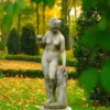 Casa Padrino Jugendstil Skulptur Venus mit Apfel Antik Stil Grau 38 x H 118 cm Antikstil - Barock Gartendeko - Schwer und Massiv