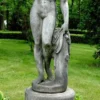 Casa Padrino Jugendstil Skulptur Venus mit Apfel Antik Stil Grau 38 x H 118 cm Antikstil Grau - Barock Gartendeko - Schwer und Massiv