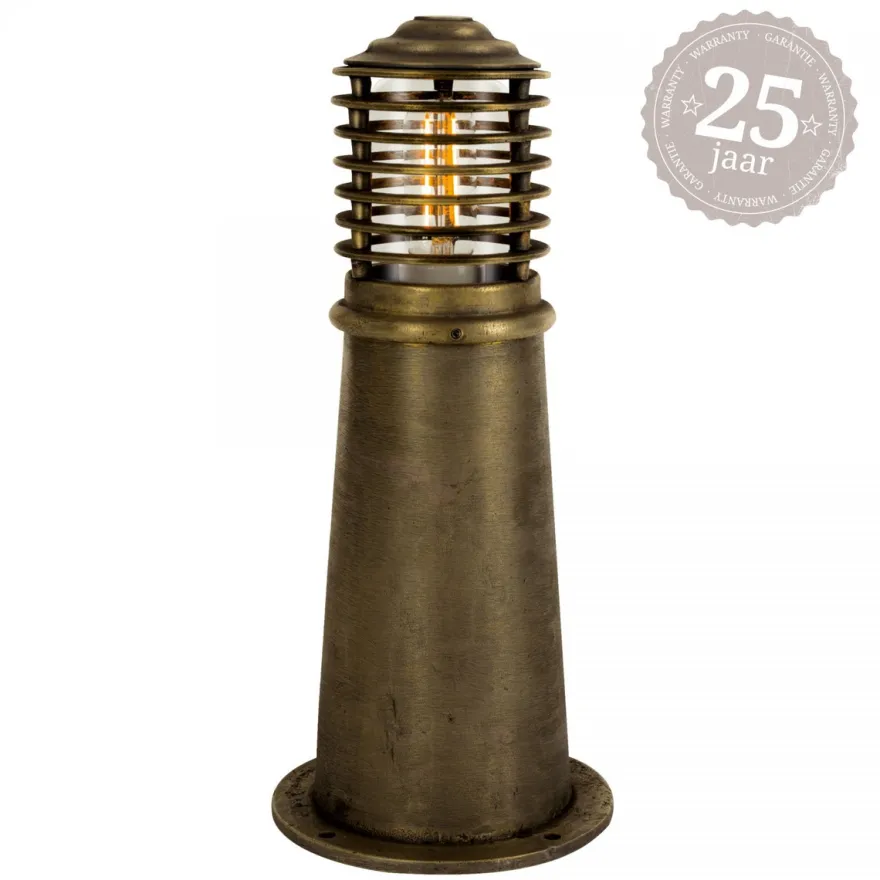 Casa Padrino Jugendstil Sockelleuchte 19 x 19 x H. 45 cm - Bronze - Nostalgische Wetterfeste Außenleuchte