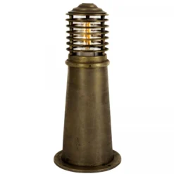 Casa Padrino Jugendstil Sockelleuchte 19 x 19 x H. 45 cm - Bronze - Nostalgische Wetterfeste Außenleuchte