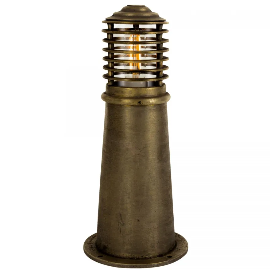 Casa Padrino Jugendstil Sockelleuchte 19 x 19 x H. 45 cm - Bronze - Nostalgische Wetterfeste Außenleuchte