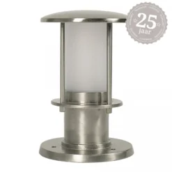 Casa Padrino Jugendstil Sockelleuchte 13 x H. 18 cm - Nickel - Nostalgische Wetterfeste Außenleuchte