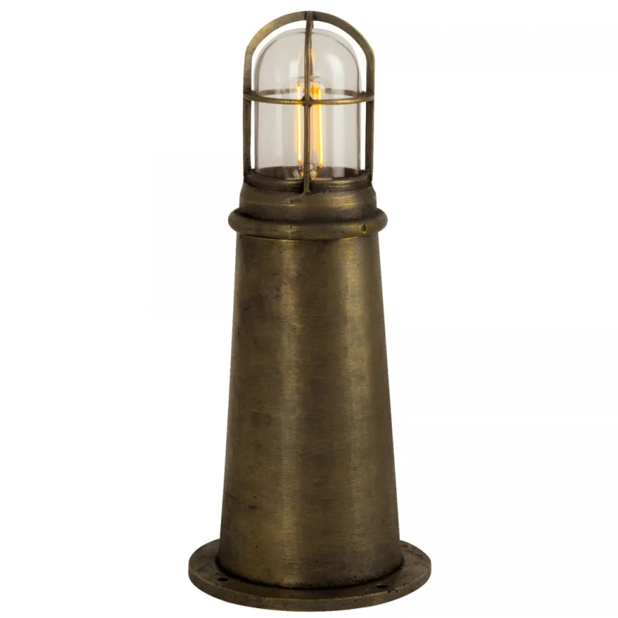 Casa Padrino Jugendstil Sockelleuchte 19 x 19 x H. 45 cm - Bronze - Nostalgische Wetterfeste Außenleuchte