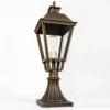 Casa Padrino Jugendstil Sockelleuchte 24 x 24 x H. 70 cm - Bronze - Nostalgische Wetterfeste Außenleuchte