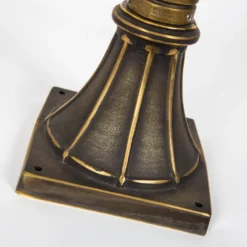 Casa Padrino Jugendstil Sockelleuchte 24 x 24 x H. 70 cm - Bronze - Nostalgische Wetterfeste Außenleuchte