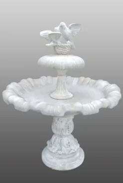 Casa Padrino Jugendstil Springbrunnen mit Tauben Ø 130 x H. 155 cm - Barock & Jugendstil Gartenbrunnen