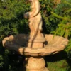 Casa Padrino Jugendstil Springbrunnen Beige Ø 125 x H. 170 cm - Prunkvoller Gartenbrunnen - Gartendeko Brunnen - Barock & Jugendstil Garten Deko Accessoires