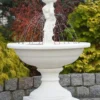 Casa Padrino Jugendstil Springbrunnen Dame Weiß Ø 102 x H. 136 cm - Prunkvoller Gartenbrunnen - Gartendeko Brunnen - Barock & Jugendstil Garten Deko Accessoires