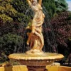 Casa Padrino Jugendstil Springbrunnen Beige Ø 145 x H. 234 cm - Prunkvoller Gartenbrunnen - Gartendeko Brunnen