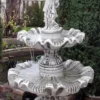 Casa Padrino Jugendstil Springbrunnen Grau Ø 92 x H. 161 cm - Prunkvoller Gartenbrunnen - Gartendeko Brunnen - Barock & Jugendstil Garten Deko Accessoires