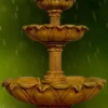 Casa Padrino Jugendstil Springbrunnen Antik Beige Ø 145 x H. 240 cm - Prunkvoller Gartenbrunnen - Gartendeko Brunnen - Barock & Jugendstil Garten Deko Accessoires