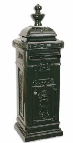 Casa Padrino Jugendstil Stand Briefkasten Dunkelgrün - Englischer Antik Stil Briefkasten Postkasten - Nostalgie