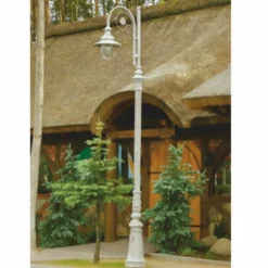 Casa Padrino Jugendstil Straßenlaterne / Gartenlaterne Weiß - Außenbeleuchtung