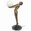 Casa Padrino Jugendstil Tischleuchte Frau Bronze / Schwarz / Weiß H. 72,5 cm