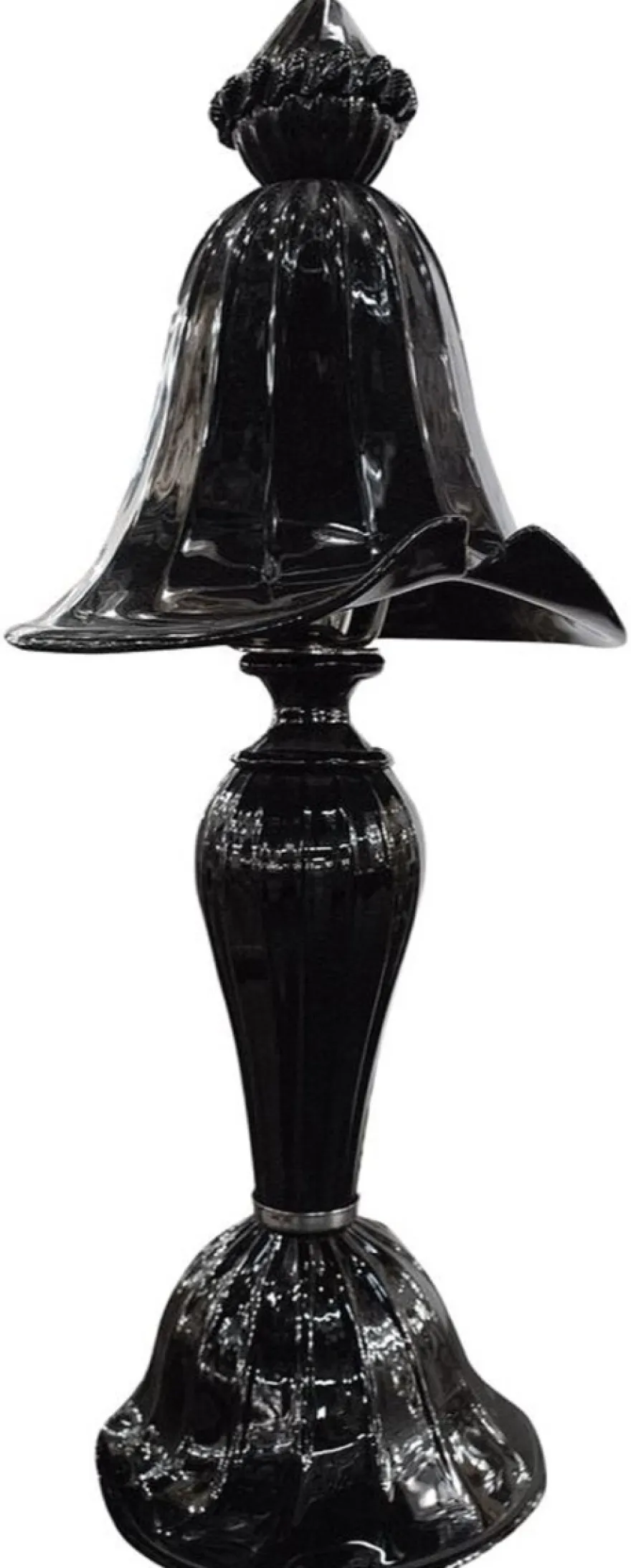 Casa Padrino Jugendstil Tischleuchte Schwarz Ø 20 cm - Elegante Metall Schreibtischleuchte - Barock & Jugendstil Leuchten