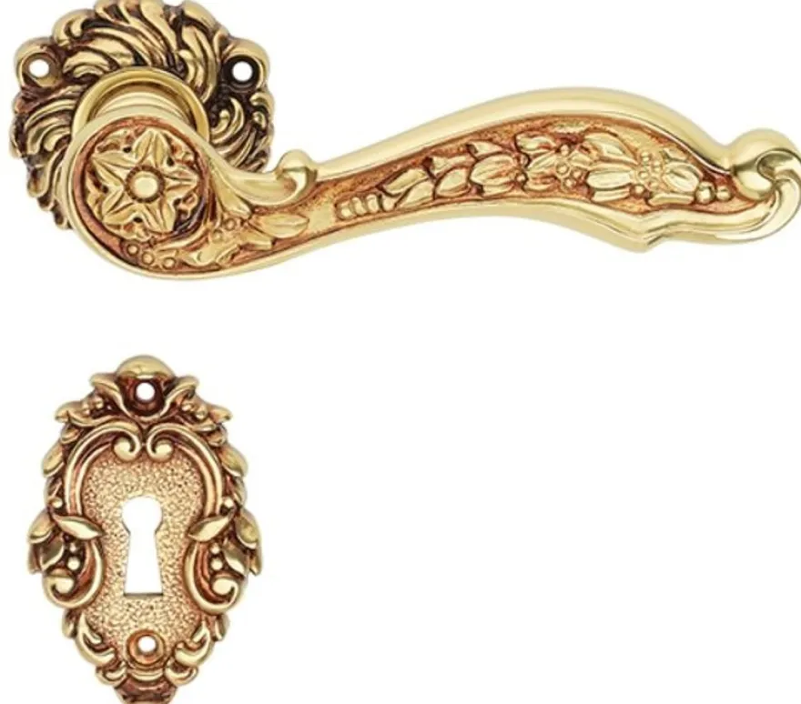 Casa Padrino Jugendstil Türgriff Set Französisches Gold 15,4 x H. 5,4 cm - Barock & Jugendstil Accessoires