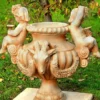Casa Padrino Jugendstil Vase Beige Ø 58 x H. 69 cm - Elegante Blumenvase - Barock & Jugendstil Garten & Terrassen Deko