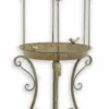 Casa Padrino Jugendstil Vogelbad Antik Grün 38,5 x 38,3 x H. 128 cm - Metall Vogeltränke - Garten & Terrassen Deko Accessoires