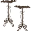 Casa Padrino Jugendstil Vogelbad 2er Set Braun 48,8 x 47,2 x H. 84,1 cm - Garten Deko