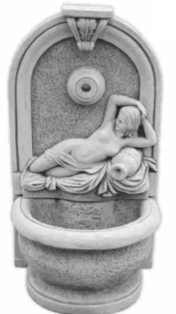 Casa Padrino Jugendstil Wandbrunnen Frau mit Krug Grau H. 110 cm - Eleganter Gartenbrunnen - Gartendeko Stein Brunnen - Barock & Jugendstil Garten Deko Accessoires