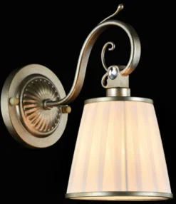 Casa Padrino Jugendstil Wandlampe in Silbergold und Weiß 14 x 24 x H. 27 cm - Art Deko Leuchte