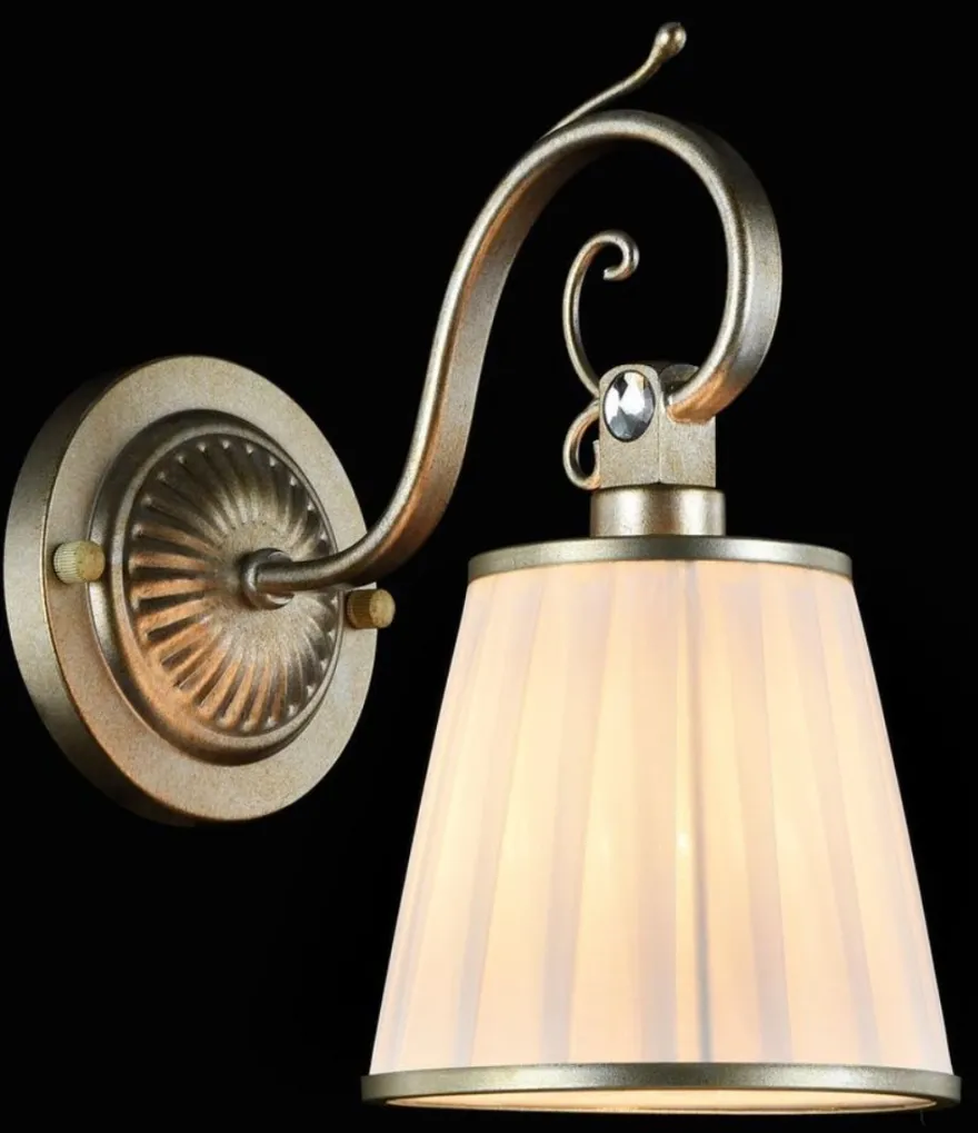Casa Padrino Jugendstil Wandlampe in Silbergold und Weiß 14 x 24 x H. 27 cm - Art Deko Leuchte