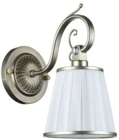 Casa Padrino Jugendstil Wandlampe in Silbergold und Weiß 14 x 24 x H. 27 cm - Art Deko Leuchte