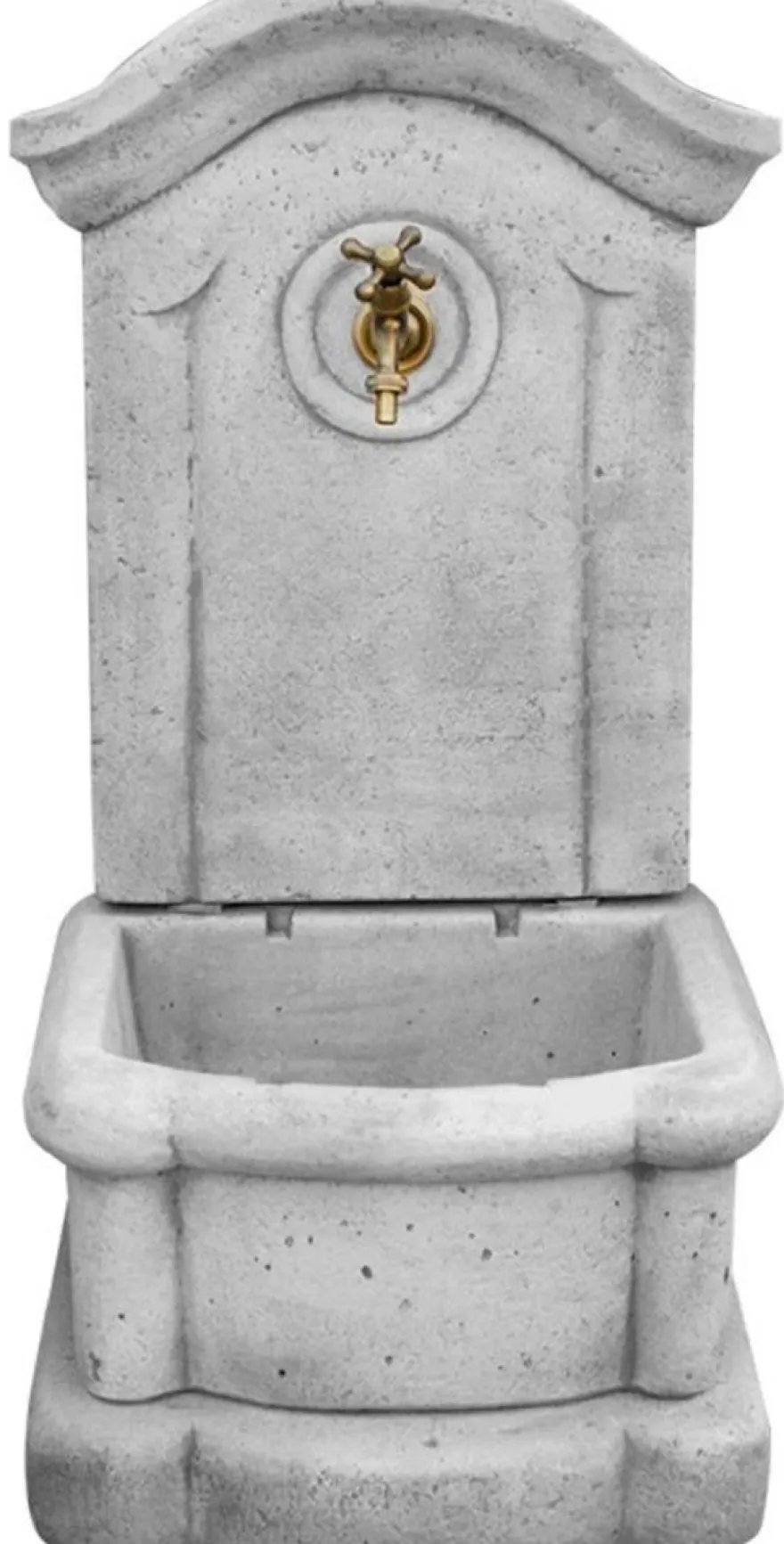 Casa Padrino Jugendstil Wandbrunnen Grau / Antik Messing H. 100 cm