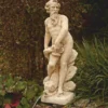 Casa Padrino Jugendstil Wasserspeier Skulptur Neptun mit Fisch Beige H. 132 cm