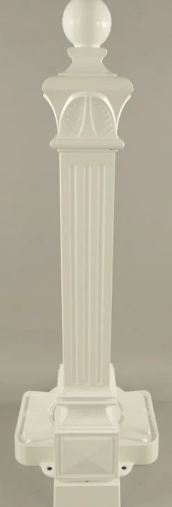 Casa Padrino Jugendstil Wassersäule Weiß / Gold 33 x 29 x H. 83 cm - Nostalgische Aluminium Wasserzapfsäule mit Messing Wasserhahn - Barock & Jugendstil Garten Accessoires