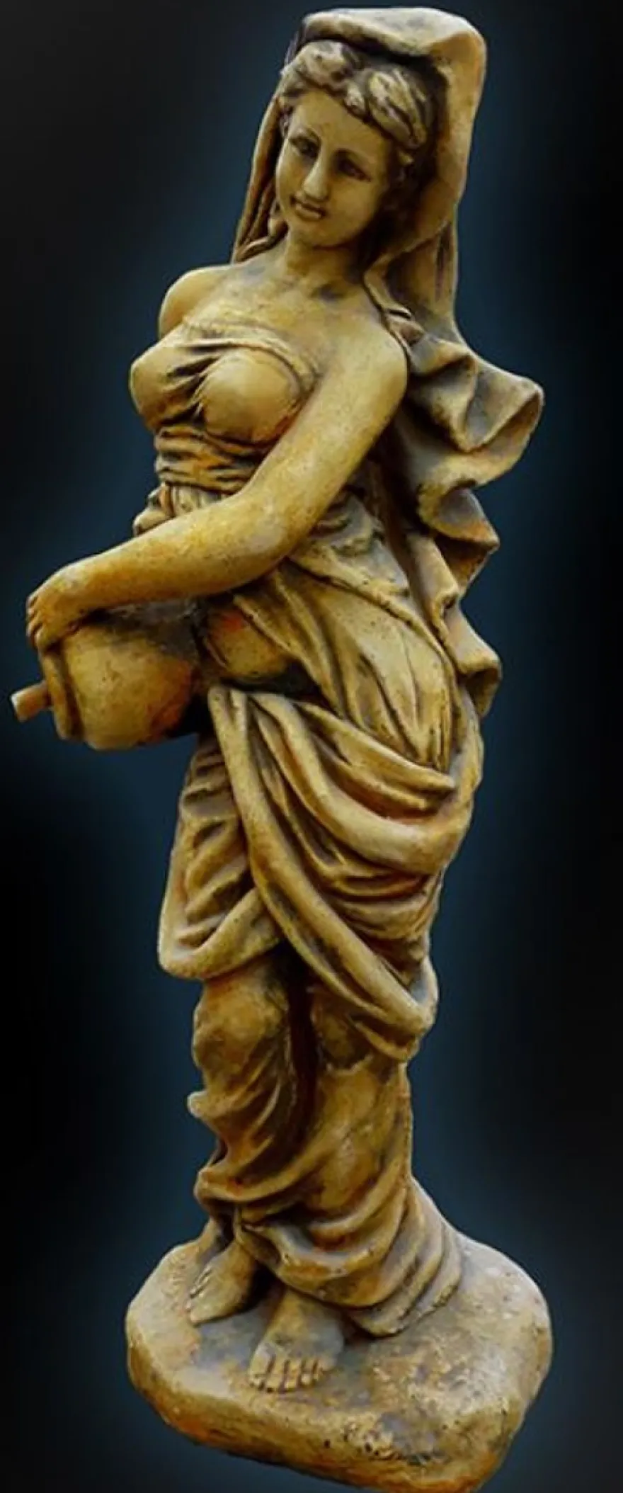 Casa Padrino Jugendstil Wasserspeier Frau mit Krug Ø 26 x H. 80 cm - Barock & Jugendstil Gartendeko