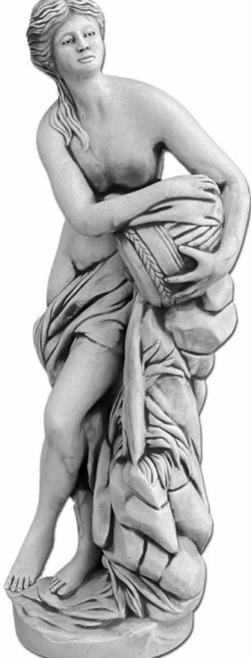 Casa Padrino Jugendstil Wasserspeier Skulptur Frau Grau H. 78 cm