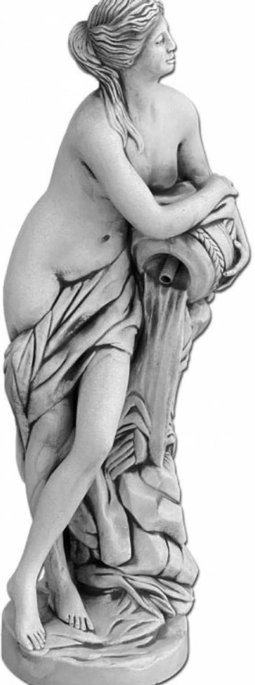 Casa Padrino Jugendstil Wasserspeier Skulptur Frau Grau H. 78 cm