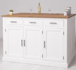 Casa Padrino Küchenschrank im Landhausstil mit Eichenholzplatte, 160 x 110 x 110 cm