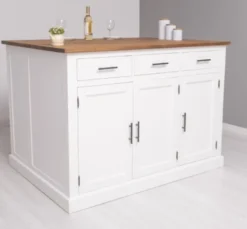 Casa Padrino Küchenschrank im Landhausstil mit Eichenholzplatte, 160 x 110 x 110 cm