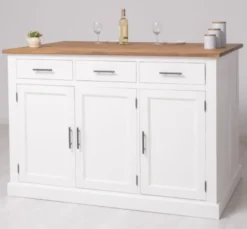 Casa Padrino Küchenschrank im Landhausstil mit Eichenholzplatte, 160 x 110 x 110 cm