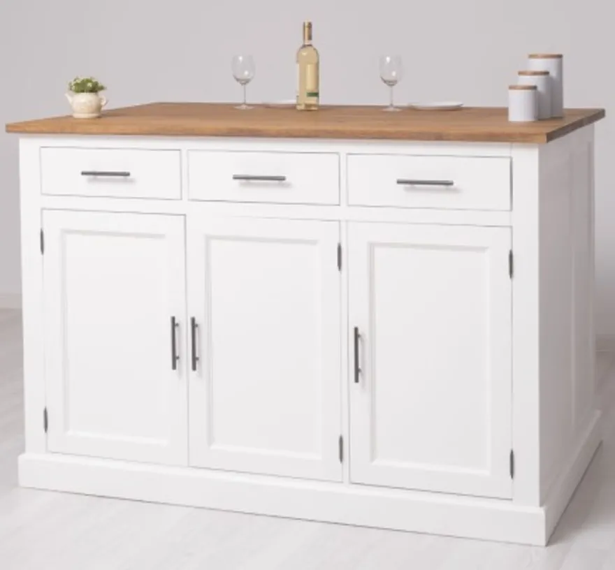 Casa Padrino Küchenschrank im Landhausstil mit Eichenholzplatte, 160 x 110 x 110 cm