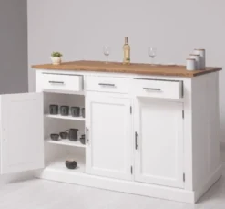 Casa Padrino Küchenschrank im Landhausstil mit Eichenholzplatte, 160 x 110 x 110 cm