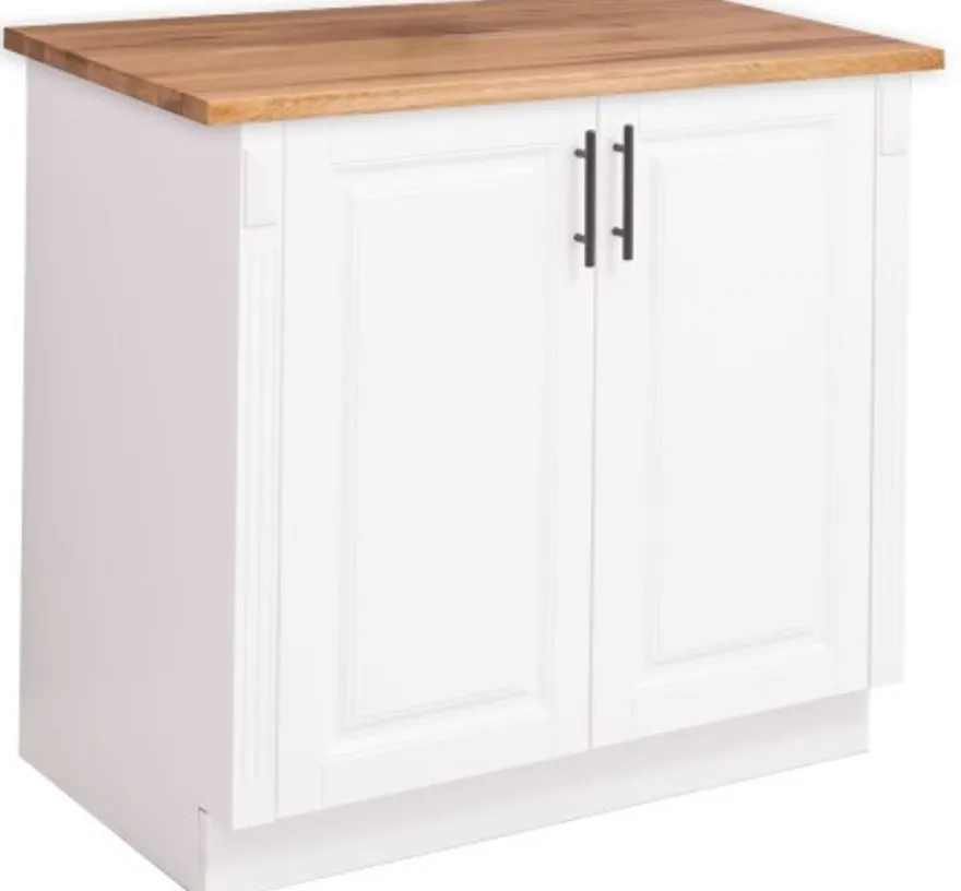 Casa Padrino Küchenschrank im Landhausstil mit 1 Tür, 1 Schublade und Eichenholzplatte, 94 x 60 x 89 cm