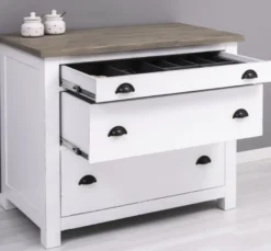 Casa Padrino Küchenschrank im Landhausstil mit 3 Schubladen, 110 x 65 x 90 cm