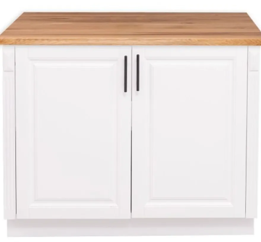 Casa Padrino Küchenschrank im Landhausstil mit 2 Türen und Eichenholzplatte, 114 x 60 x 89 cm
