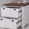 Casa Padrino Küchenschrank im Landhausstil mit 2 Schubladen und Eichenholzplatte, 92 x 65 x 90 cm