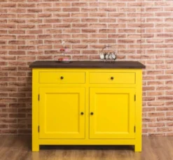 Casa Padrino Küchenschrank im Landhausstil mit 2 Türen und 2 Schubladen, 120 x 65 x 90 cm