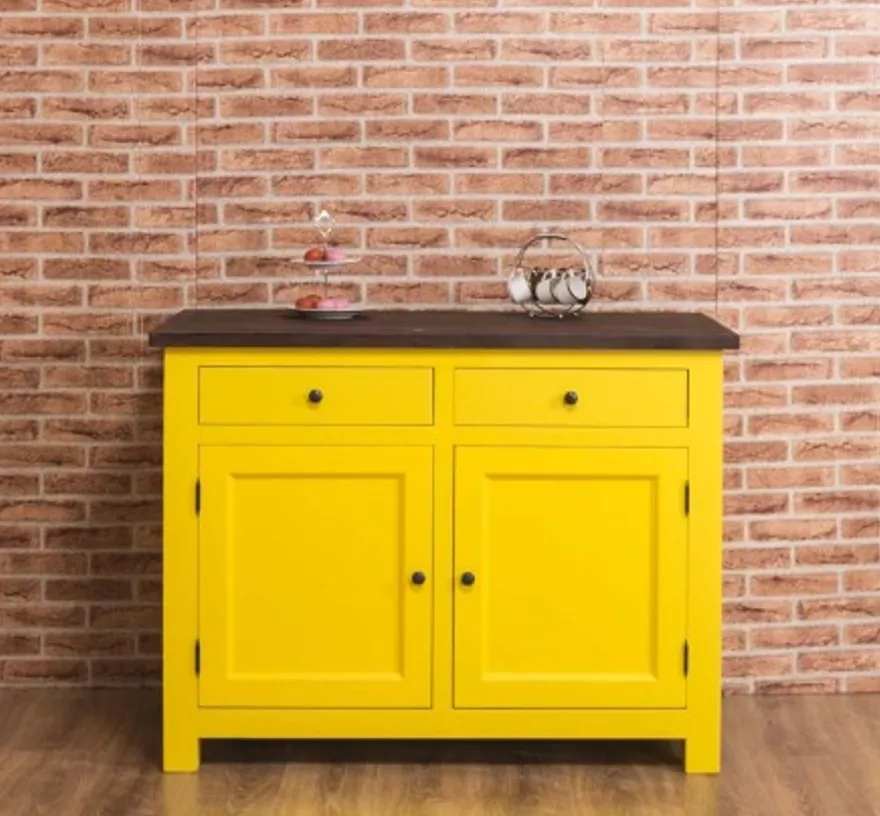 Casa Padrino Küchenschrank im Landhausstil mit 2 Türen und 2 Schubladen, 120 x 65 x 90 cm