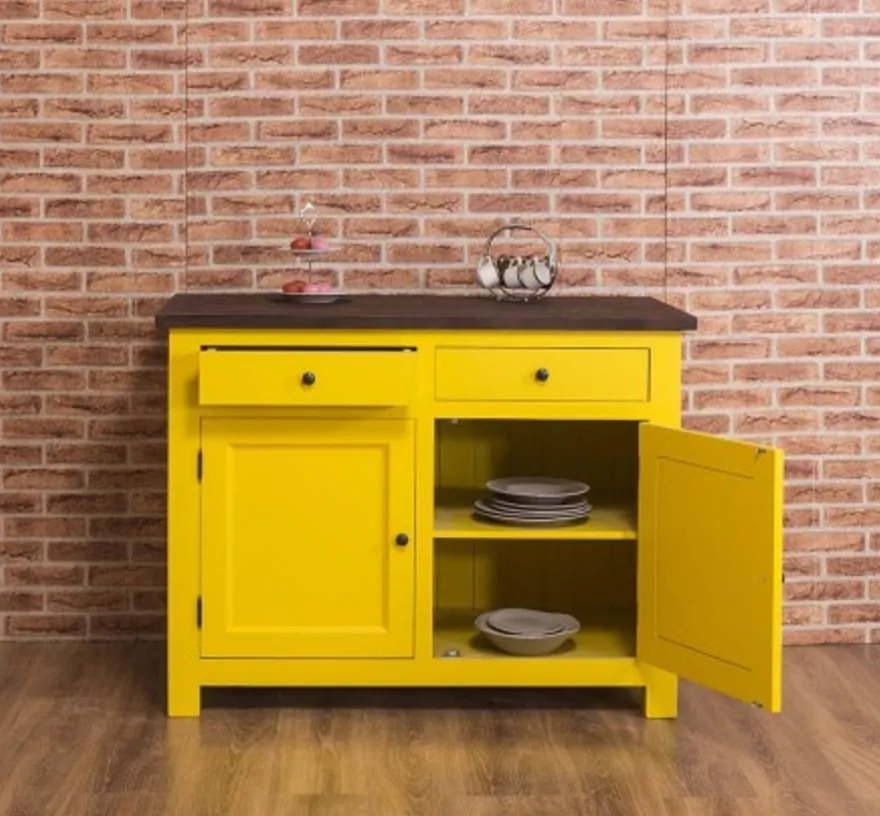 Casa Padrino Küchenschrank im Landhausstil mit 2 Türen und 2 Schubladen, 120 x 65 x 90 cm