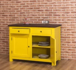 Casa Padrino Küchenschrank im Landhausstil mit 2 Türen und 2 Schubladen, 120 x 65 x 90 cm
