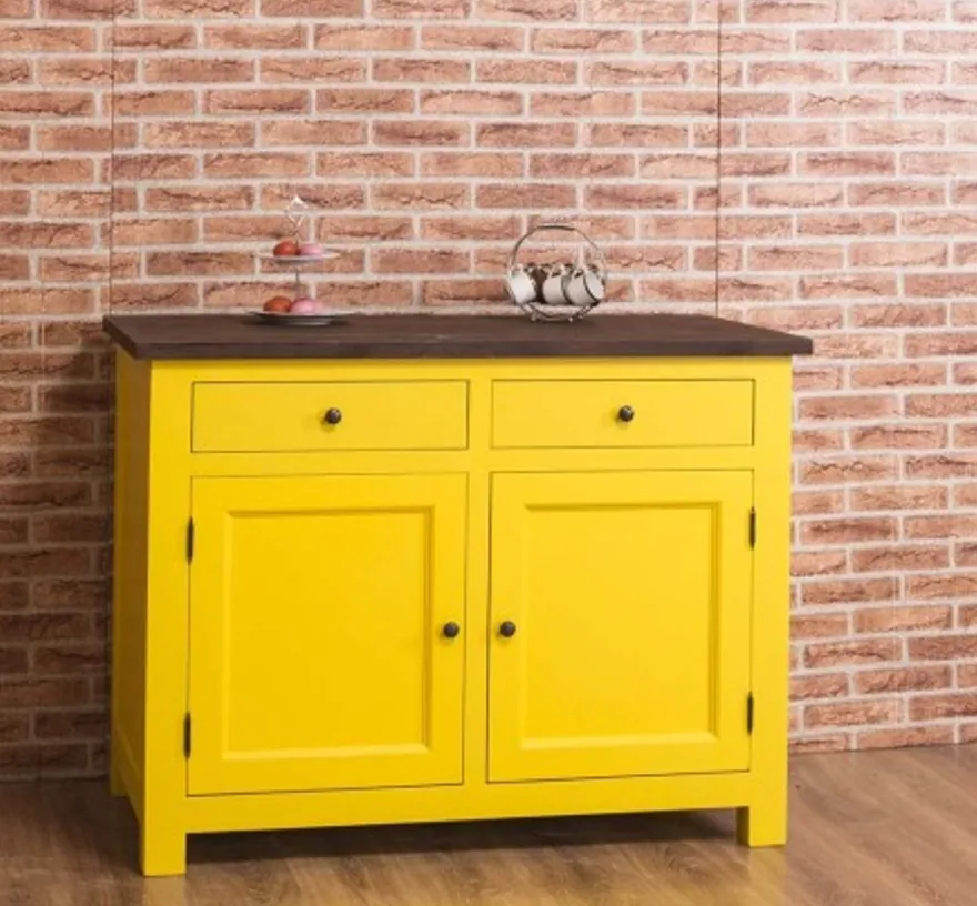 Casa Padrino Küchenschrank im Landhausstil mit 2 Türen und 2 Schubladen, 120 x 65 x 90 cm