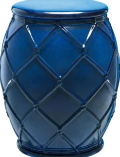 Casa Padrino Keramik Trommel Antik Blau Ø 35 x H. 46 cm - Luxus Kollektion